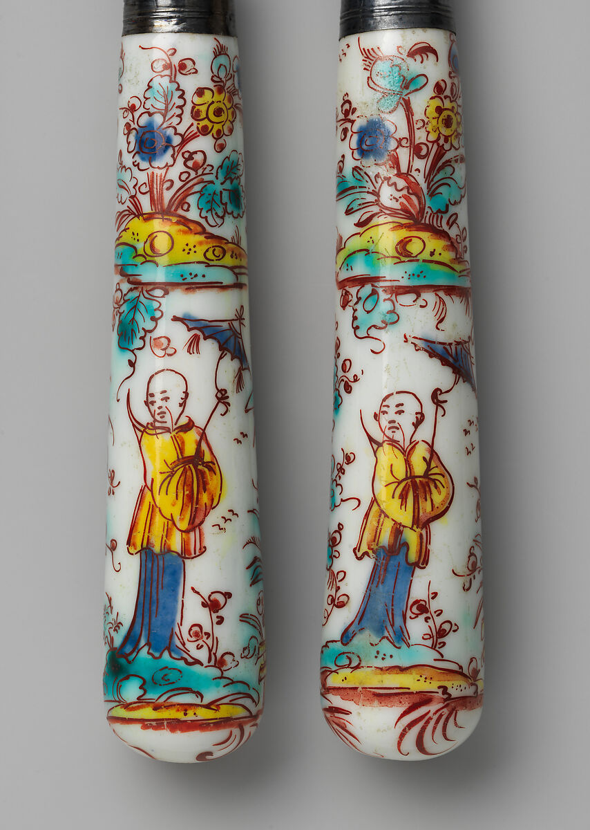 Knife and fork, possibly Saint-Cloud factory (French, mid-1690s–1766), Soft-paste porcelain, French, possibly Saint-Cloud