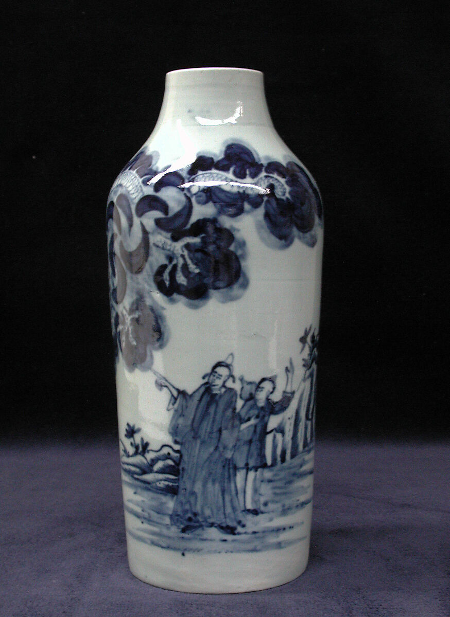 Cylindrical vase, Liverpool, Soft-paste porcelain, British, Liverpool 