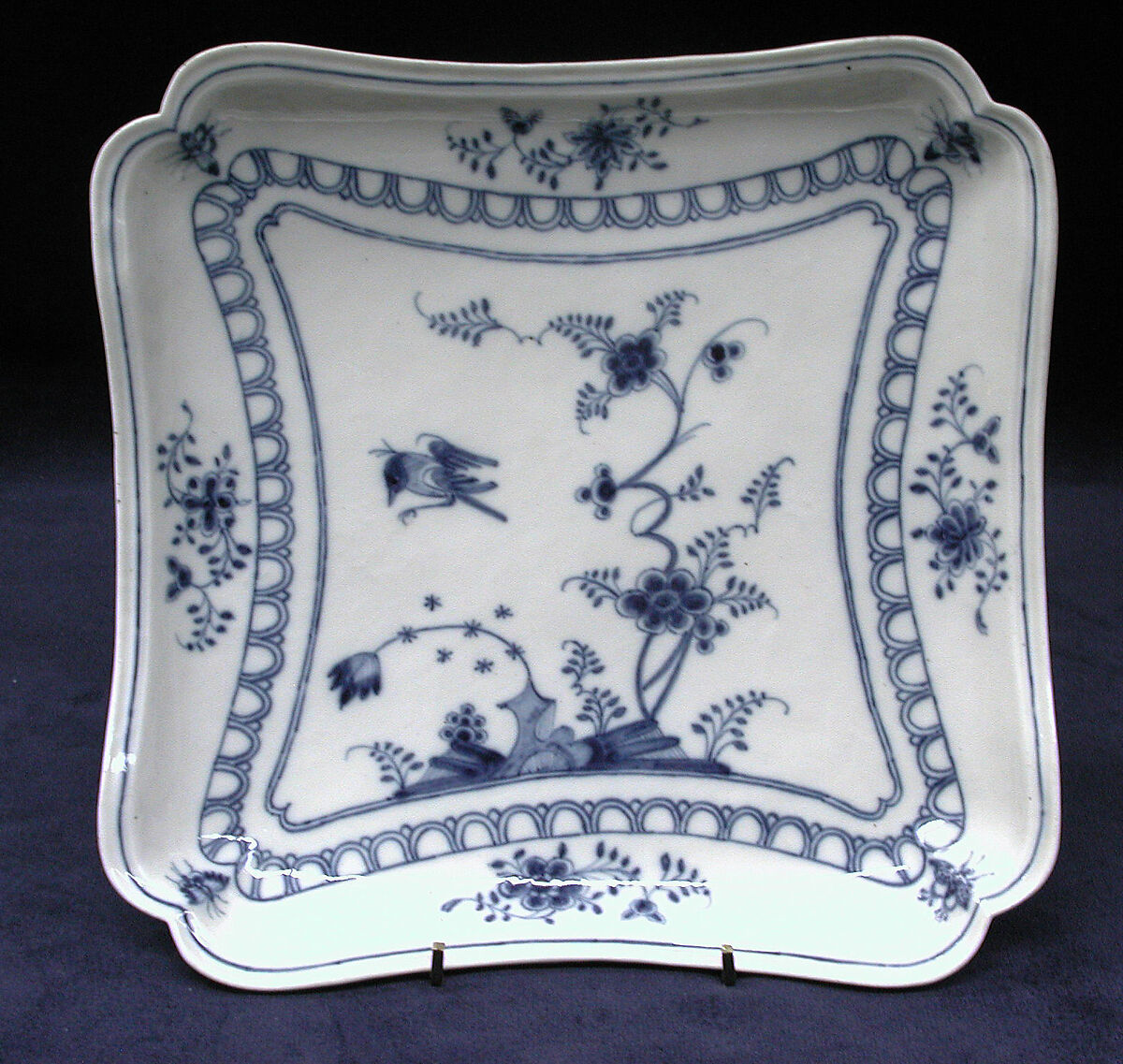 Square dish, Ansbach Pottery and Porcelain Manufactory (German, 1758–1860), Hard-paste porcelain, German, Ansbach 