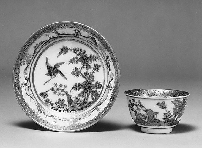 Teabowl and saucer, Meissen Manufactory (German, 1710–present), Hard-paste porcelain, German, Meissen 