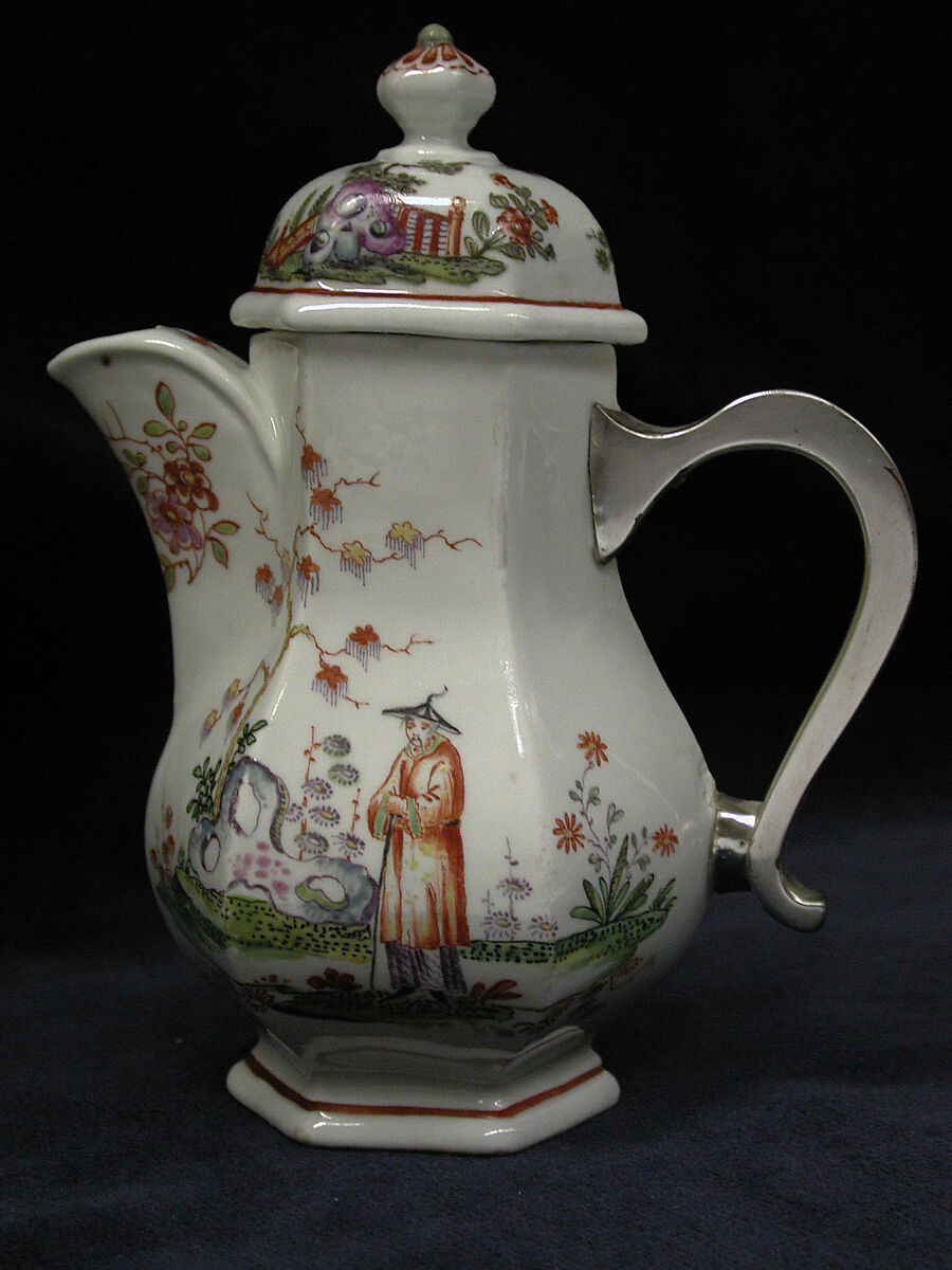 Coffeepot, Vienna, Hard-paste porcelain, silver, Austrian, Vienna