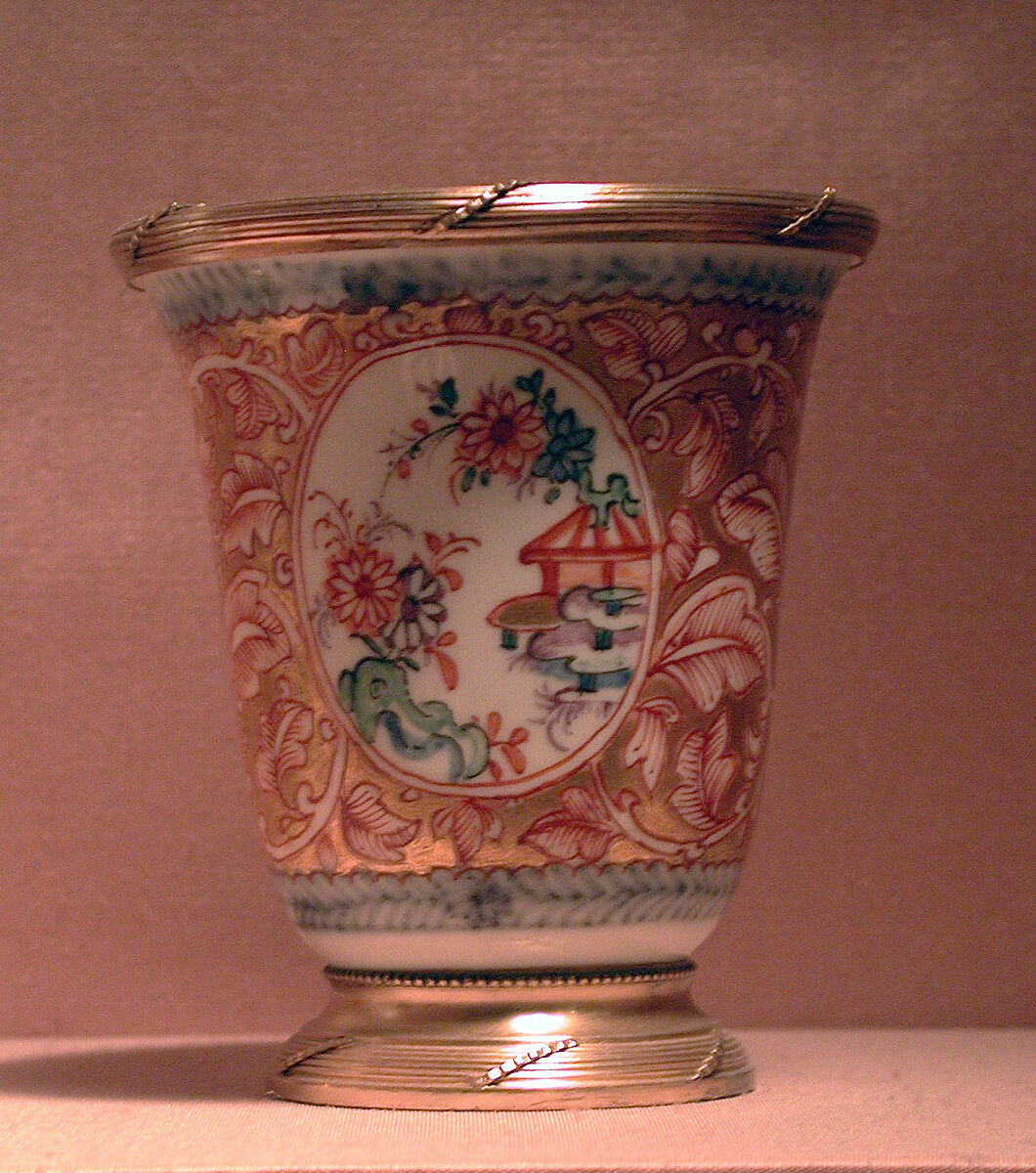 Beaker, Vienna, Hard-paste porcelain, silver-gilt, Austrian, Vienna