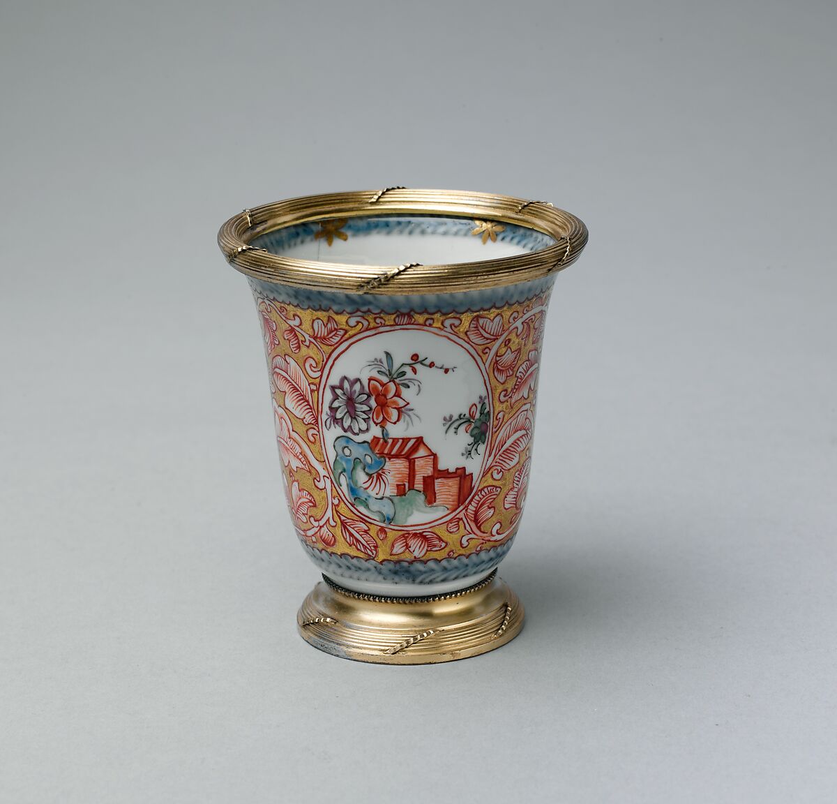 Beaker, Vienna, Hard-paste porcelain, silver-gilt, Austrian, Vienna 