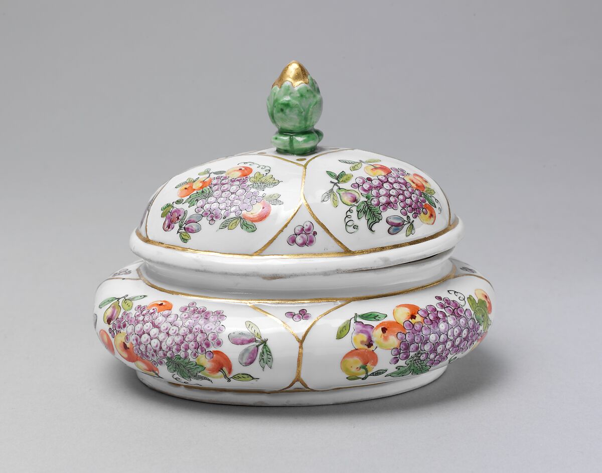 Sugar box, Vienna, Hard-paste porcelain, Austrian, Vienna 