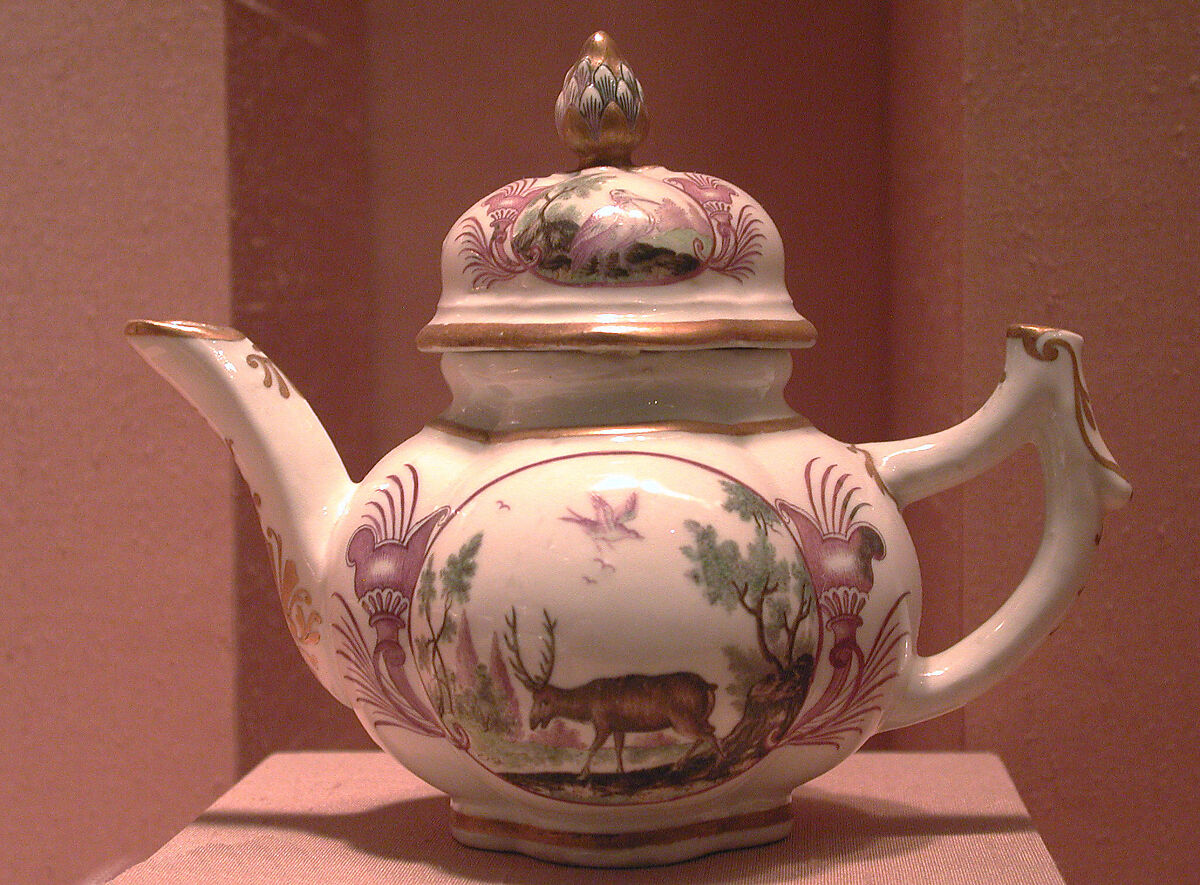 Teapot, Vienna, Hard-paste porcelain, Austrian, Vienna 