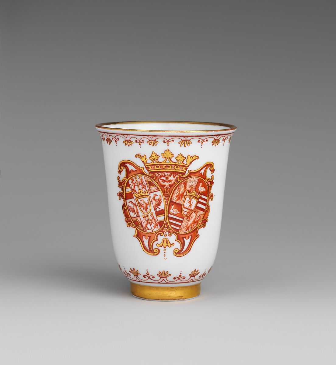 Beaker, Vienna, Hard-paste porcelain decorated in polychrome enamels, gold, Austrian, Vienna 