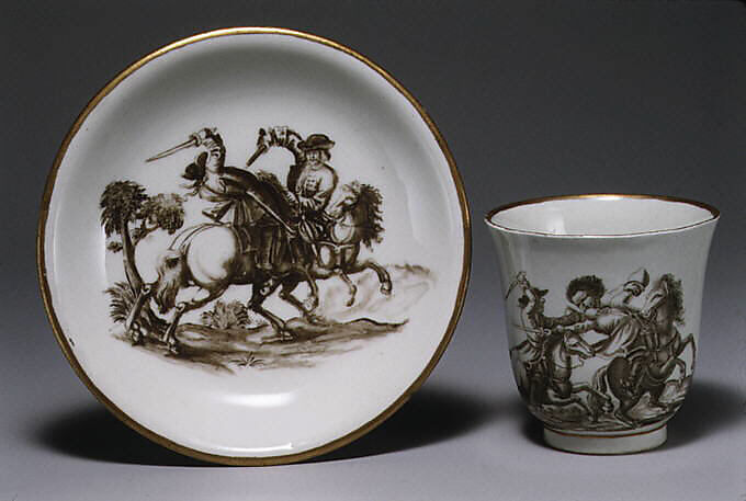 Cup and saucer, Vienna, Hard-paste porcelain, Austrian, Vienna 