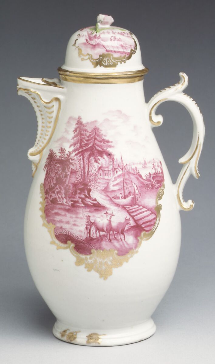 Coffeepot, Volkstedt Porcelain Manufactory (German, founded 1760), Hard-paste porcelain, German, Volkstedt 