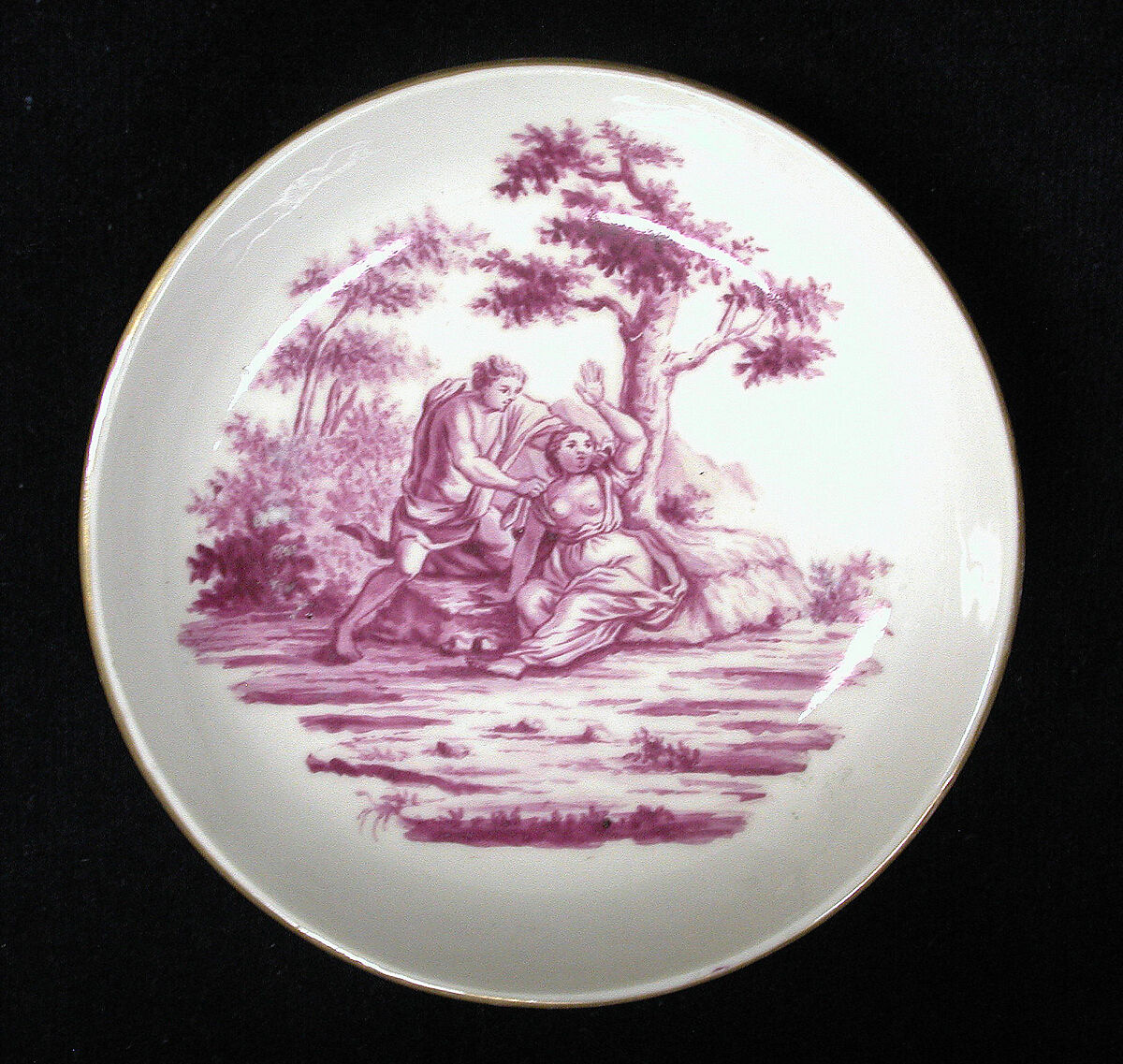 Saucer, Hard-paste porcelain, possibly Dutch 
