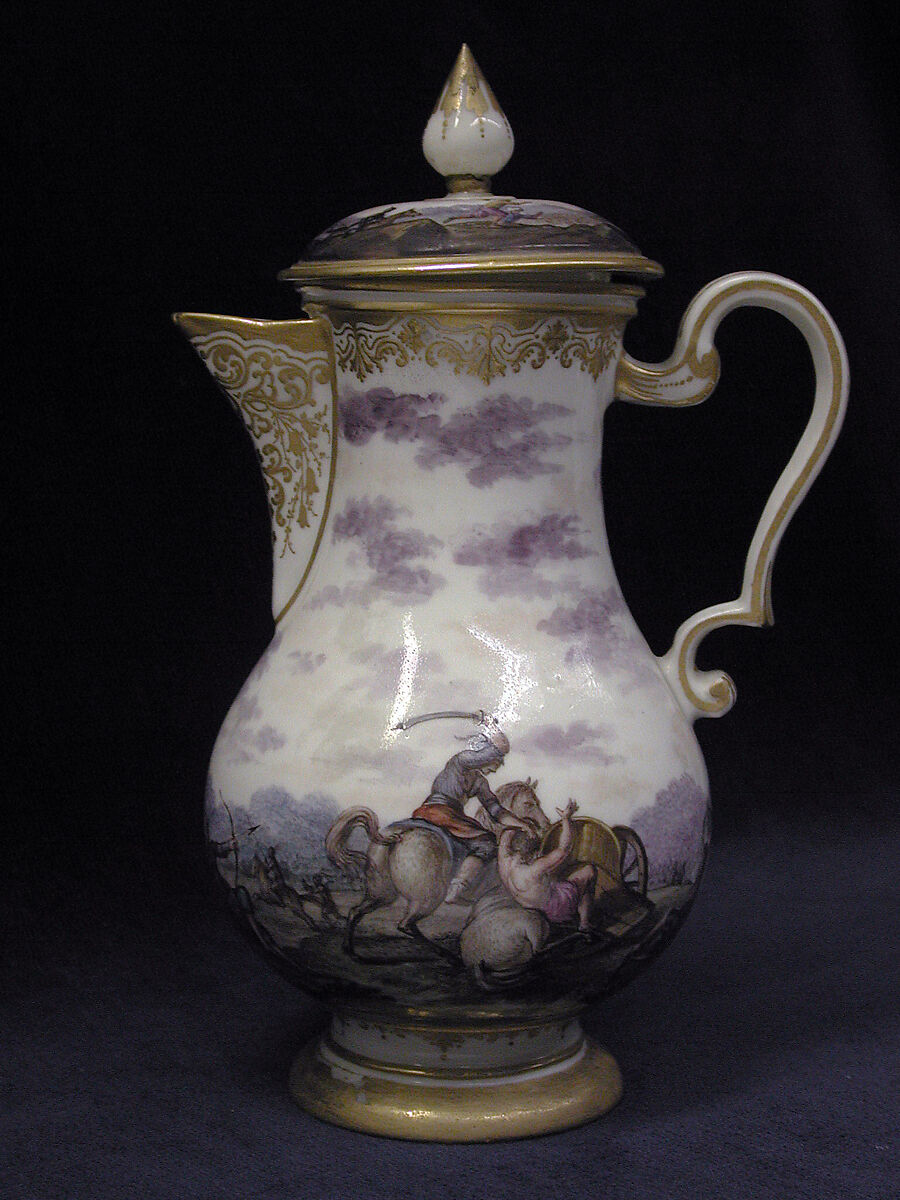 Coffeepot (part of a service), Capodimonte Porcelain Manufactory (Italian, 1740/43–1759), Soft-paste porcelain, Italian, Naples 