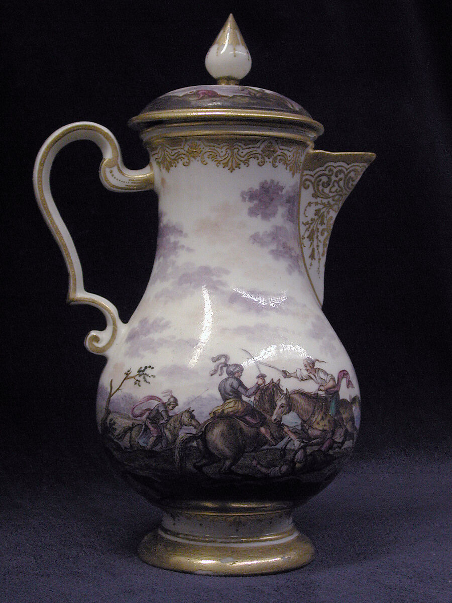 Coffeepot (part of a service), Capodimonte Porcelain Manufactory (Italian, 1740/43–1759), Soft-paste porcelain, Italian, Naples