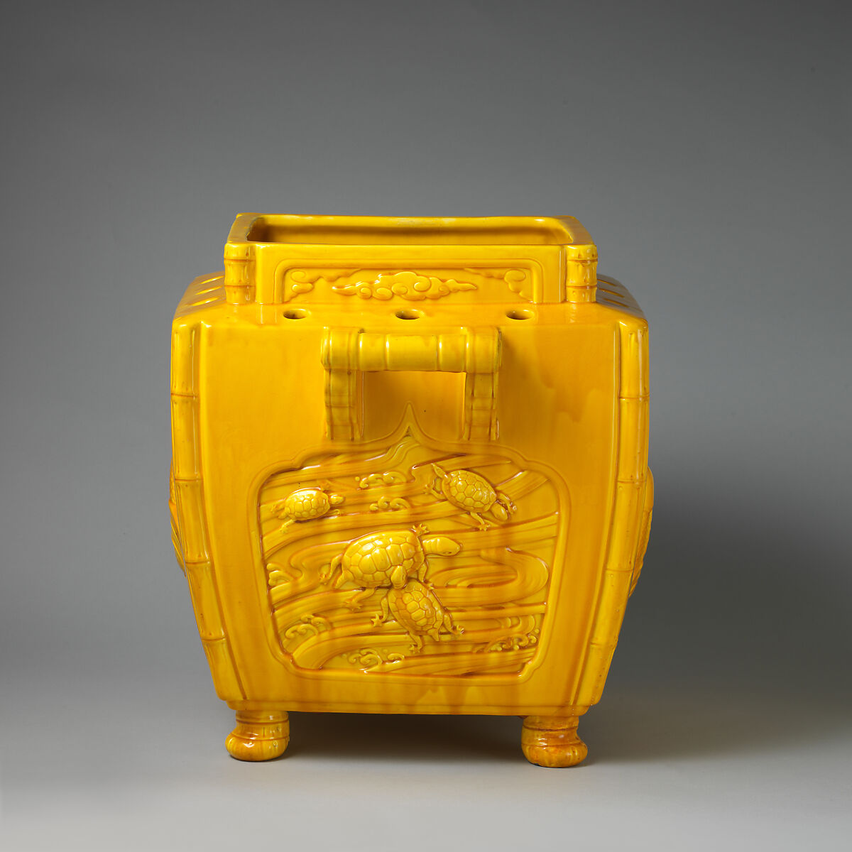 Jardinière, Probably after a model by Christopher Dresser (British, Glasgow, Scotland 1834–1904 Mulhouse), Glazed pottery (Minton majolica), British, Stoke-on-Trent, Staffordshire