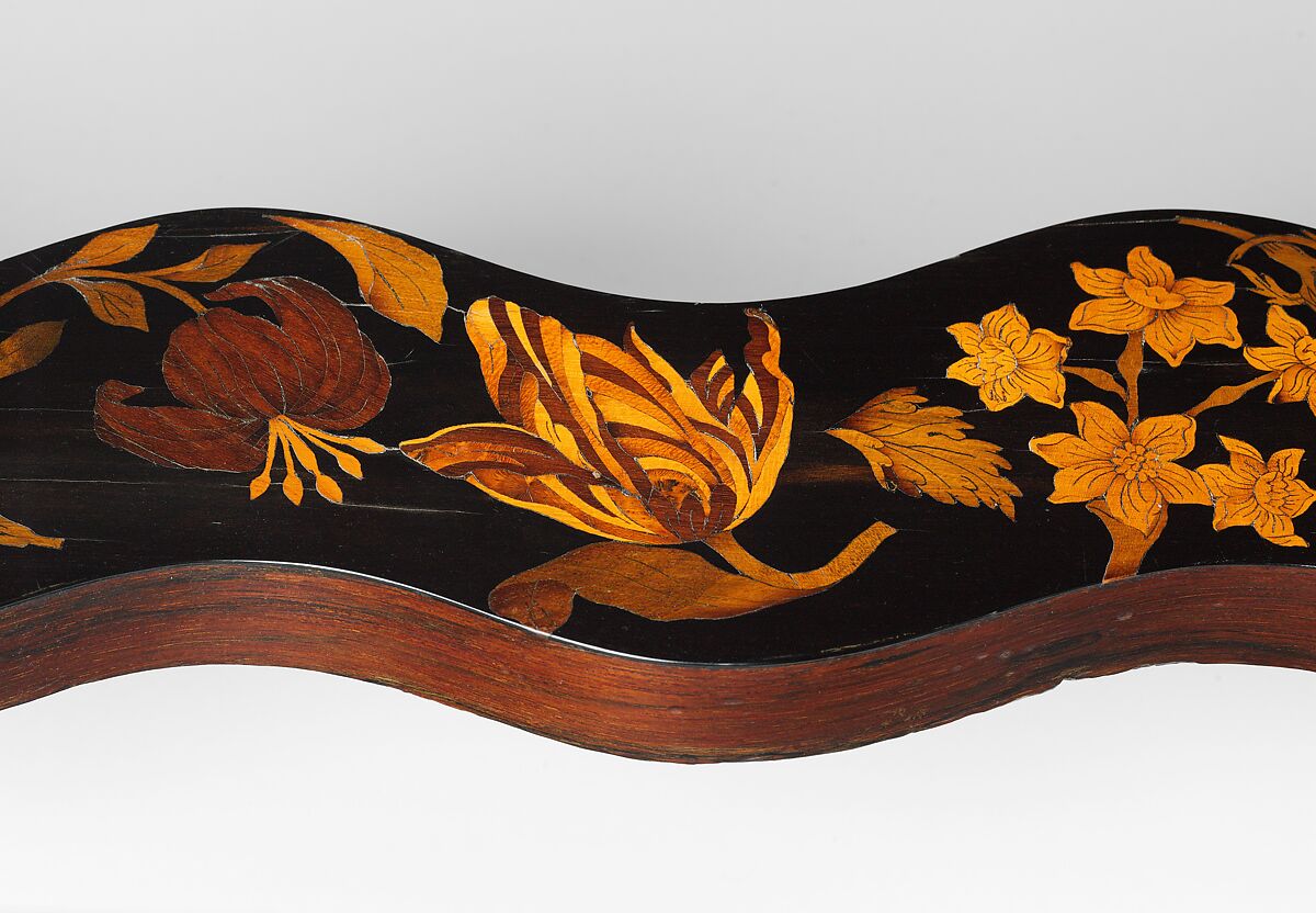 Cabinet on stand, Attributed to Jan van Mekeren (Dutch, Tiel ca. 1658–1733 Amsterdam), Oak veneered with rosewood, olivewood, ebony, holly, tulipwood, barberry and other partly green-stained marquetry woods, Dutch, Amsterdam