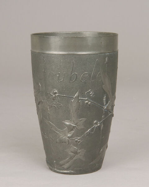 Beaker, Jules-Paul Brateau (French, 1844–1923), Pewter, French, Paris