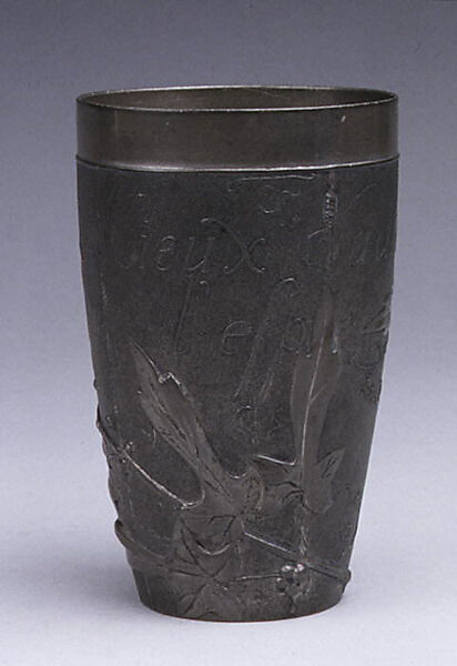 Beaker, Jules-Paul Brateau (French, 1844–1923), Pewter, French, Paris