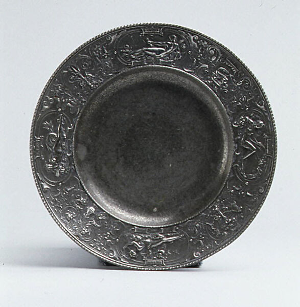 Plate, Jules-Paul Brateau (French, 1844–1923), Pewter, French, Paris