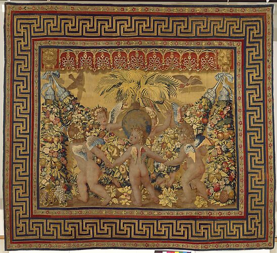 Six Putti Dancing Around a Globe and a Palm from a set of the Giochi di Putti