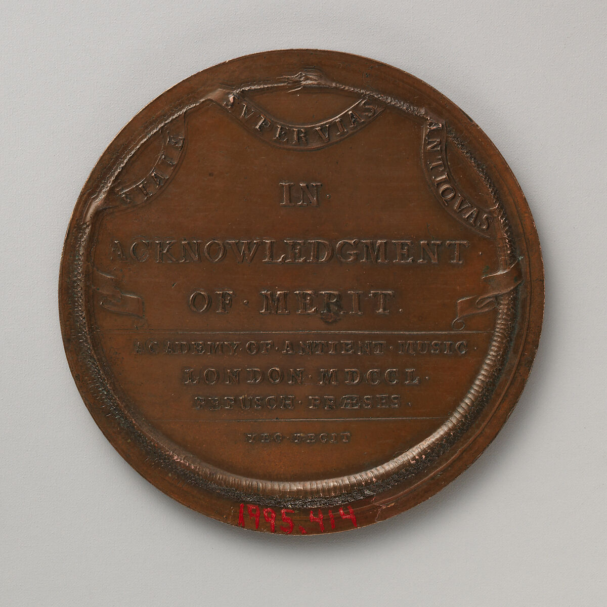 Academy of Ancient Music, Medalist: Richard Yeo (British, ca. 1720–1779 London), Bronze, British