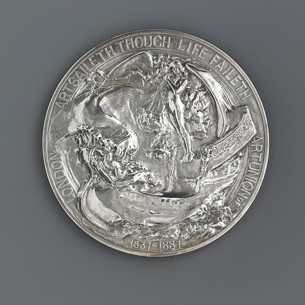 Art Union Jubilee, Medalist: Sir Alfred Gilbert (British, London 1854–1934 London), Silver, struck, British