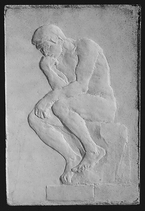 Positive and negative molds of a relief after Rodin's Thinker, Victor Peter (French, Paris 1840–1918 Paris), Plaster, French 