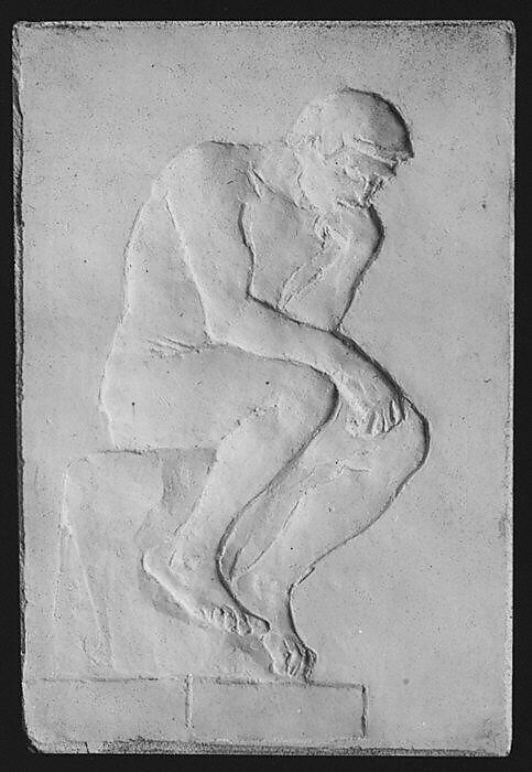 Positive and negative molds of a relief after Rodin's Thinker, Victor Peter (French, Paris 1840–1918 Paris), Plaster, French