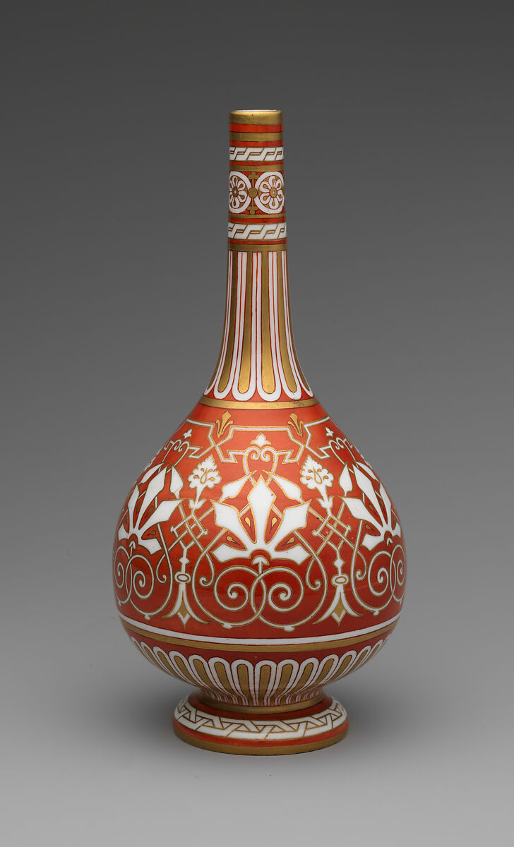 Bottle, Design attributed to Christopher Dresser (British, Glasgow, Scotland 1834–1904 Mulhouse), Bone china, British, Stoke-on-Trent, Staffordshire