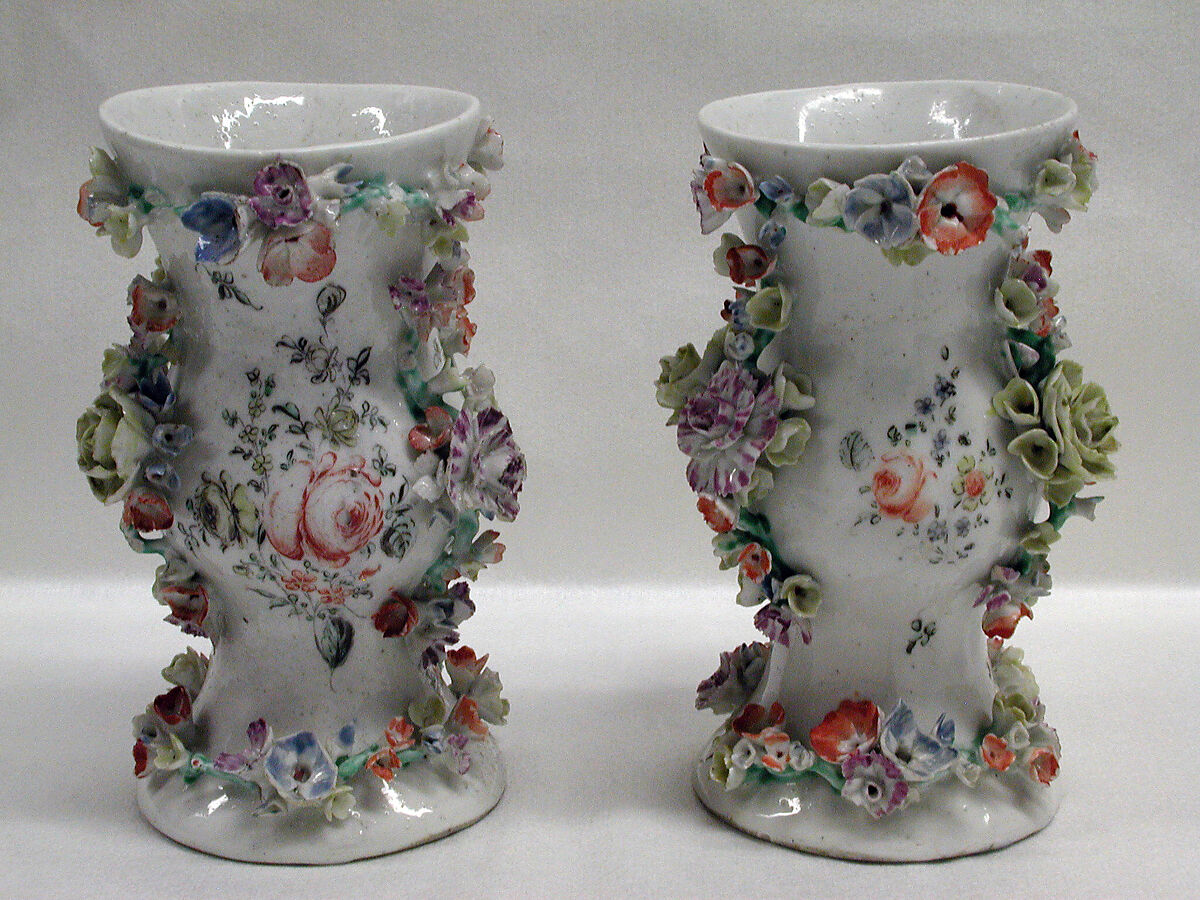 Pair of mantelpiece vases, West Pans (Scottish, founded 1774), Soft-paste porcelain, Scottish, West Pans, Musselborough 