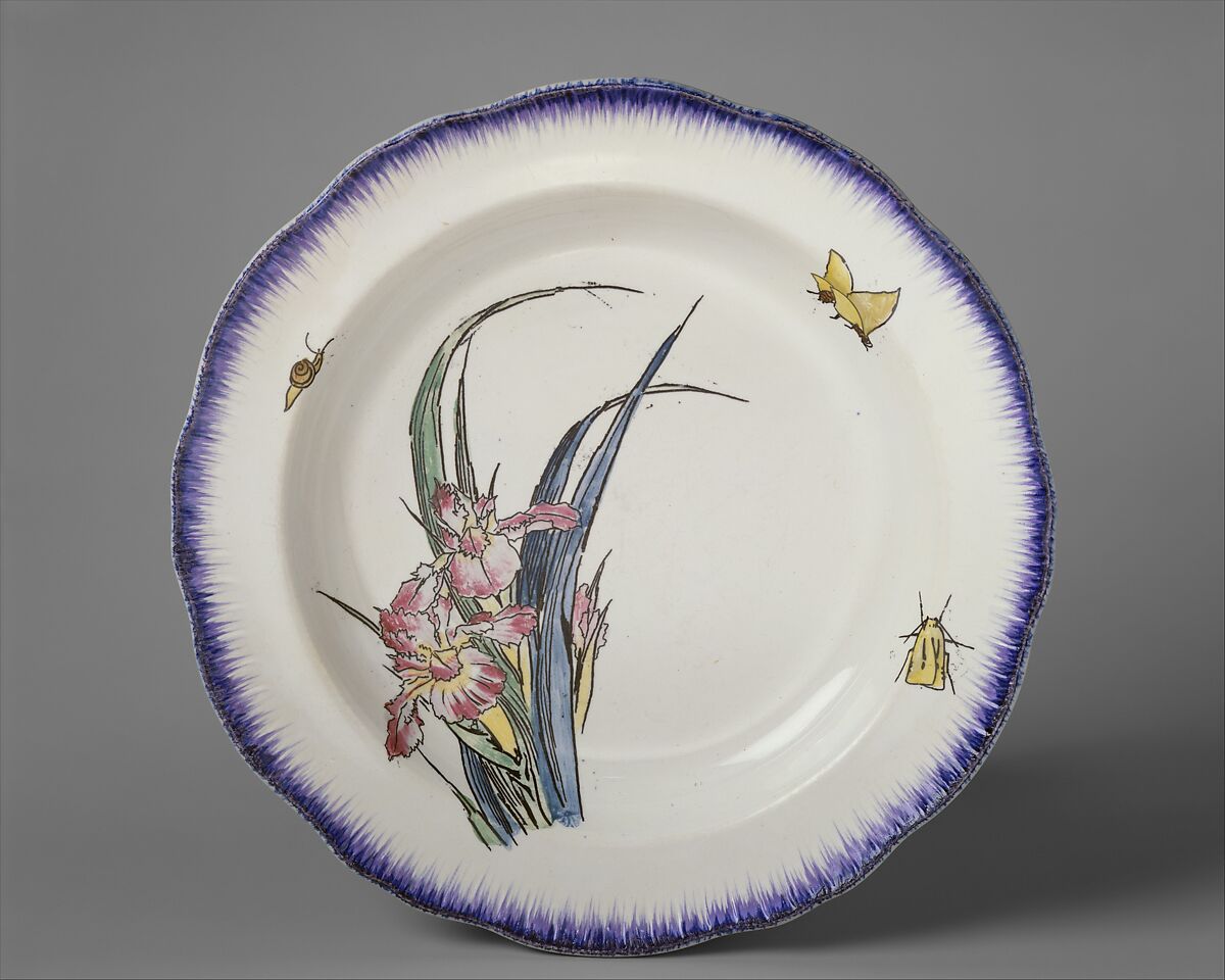 Soup plate (part of a set of three), Félix Bracquemond (French, Paris 1833–1914 Sèvres), Creamware, French, Creil 