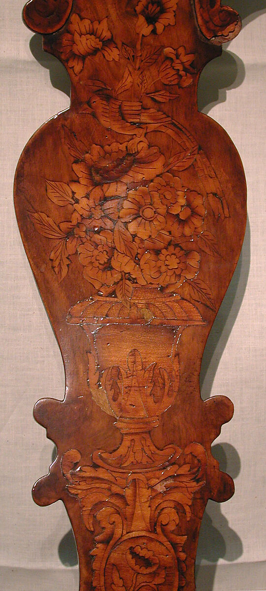 Side chair (one of a pair), Walnut, marquetry woods; the marquetry added at a later time, probably in the late 19th century, Dutch