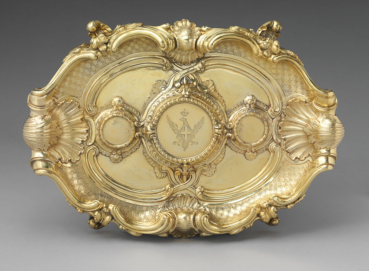 Inkstand, Design attributed to Francesco Ladatte (Italian, Turin 1706–1787 Turin), Silver gilt, Italian, Turin