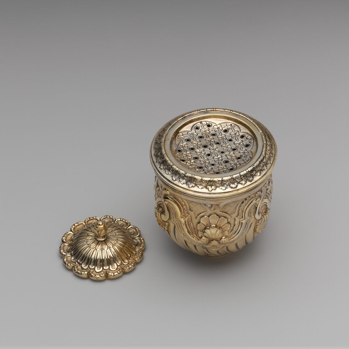 Inkstand, Design attributed to Francesco Ladatte (Italian, Turin 1706–1787 Turin), Silver gilt, Italian, Turin