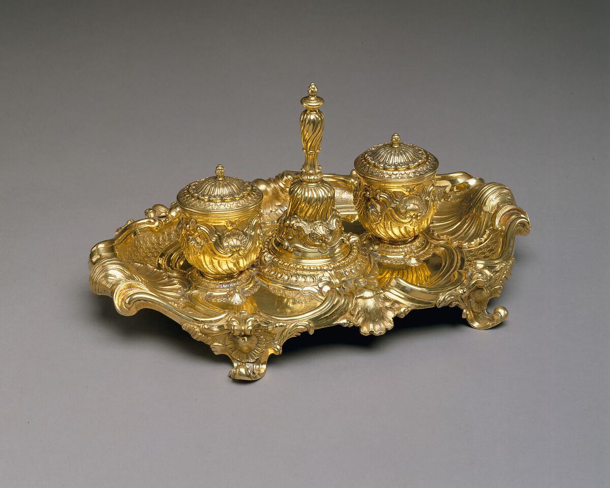 Inkstand, Design attributed to Francesco Ladatte (Italian, Turin 1706–1787 Turin), Silver gilt, Italian, Turin