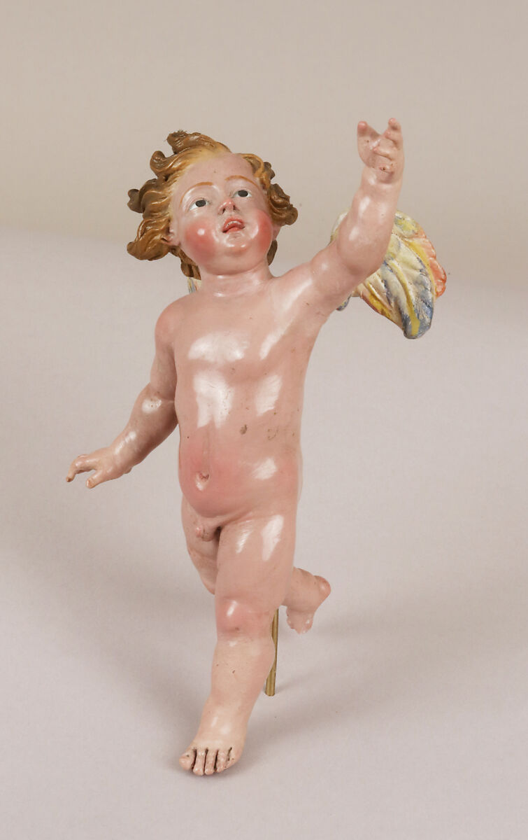 Cherub, Polychromed terracotta, Italian, Naples