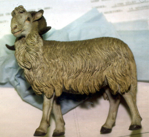 Standing sheep, Polychromed terracotta, Italian, Naples 