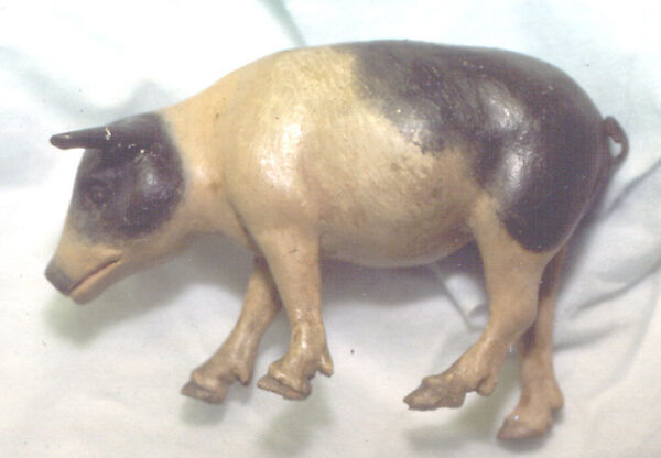 Pig, Polychromed terracotta, Italian, Naples 
