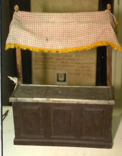 Market stand with awning, Wood, metal, fabric, Italian, Naples 