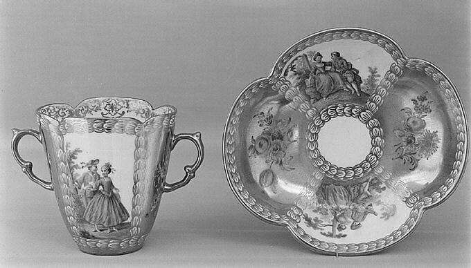 Saucer, Hard-paste porcelain, German 