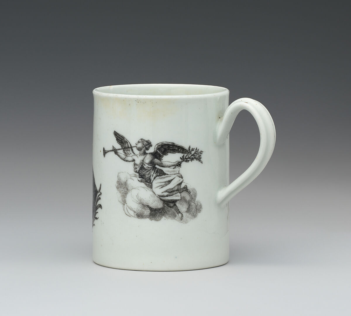 Mug with portrait of General John Manners (1721–1770), Marquis of Granby, Worcester factory (British, 1751–2008), Soft-paste porcelain, British, Worcester