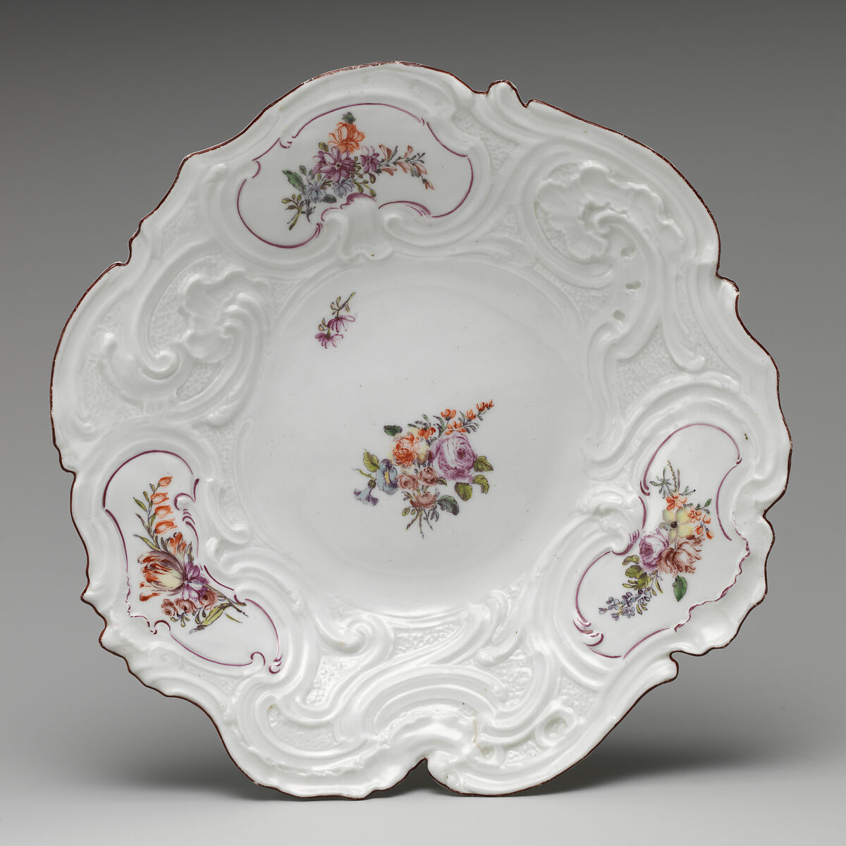 Plate, Chelsea Porcelain Manufactory (British, 1744–1784), Soft-paste porcelain, British, Chelsea 