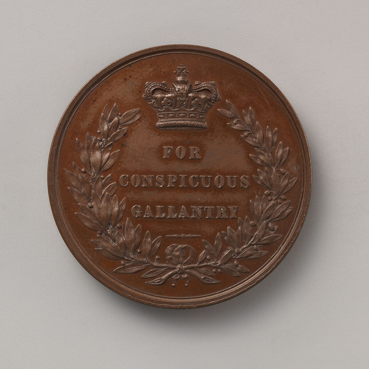 For Conspicuous Gallantry, granted by Queen Victoria, 1855, Medalist: William Wyon (British, Birmingham 1795–1851 Brighton), Bronze, British