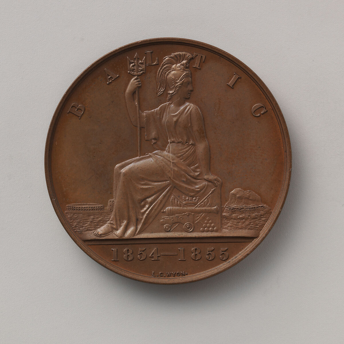 The Baltic Medal, Issued to the Fleet Concerned in the Baltic Waters During the Years 1854–55, Medalist (obverse): William Wyon (British, Birmingham 1795–1851 Brighton), Bronze, British