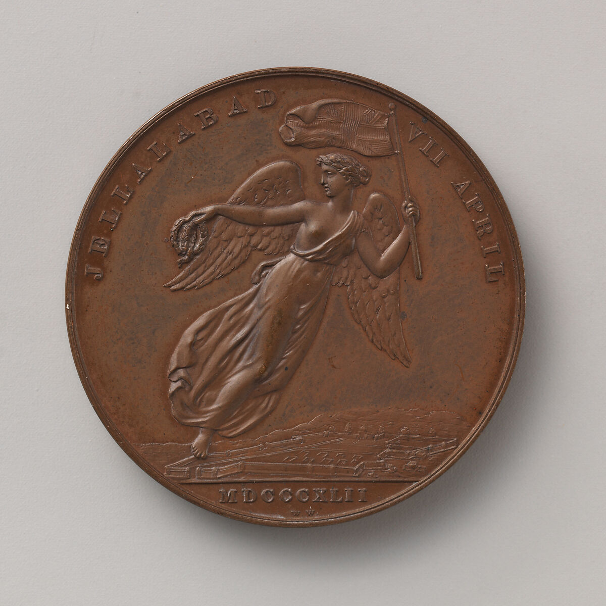 The Jellalabad Medal (Afghanistan), 1842, Medalist: William Wyon (British, Birmingham 1795–1851 Brighton), Bronze, British