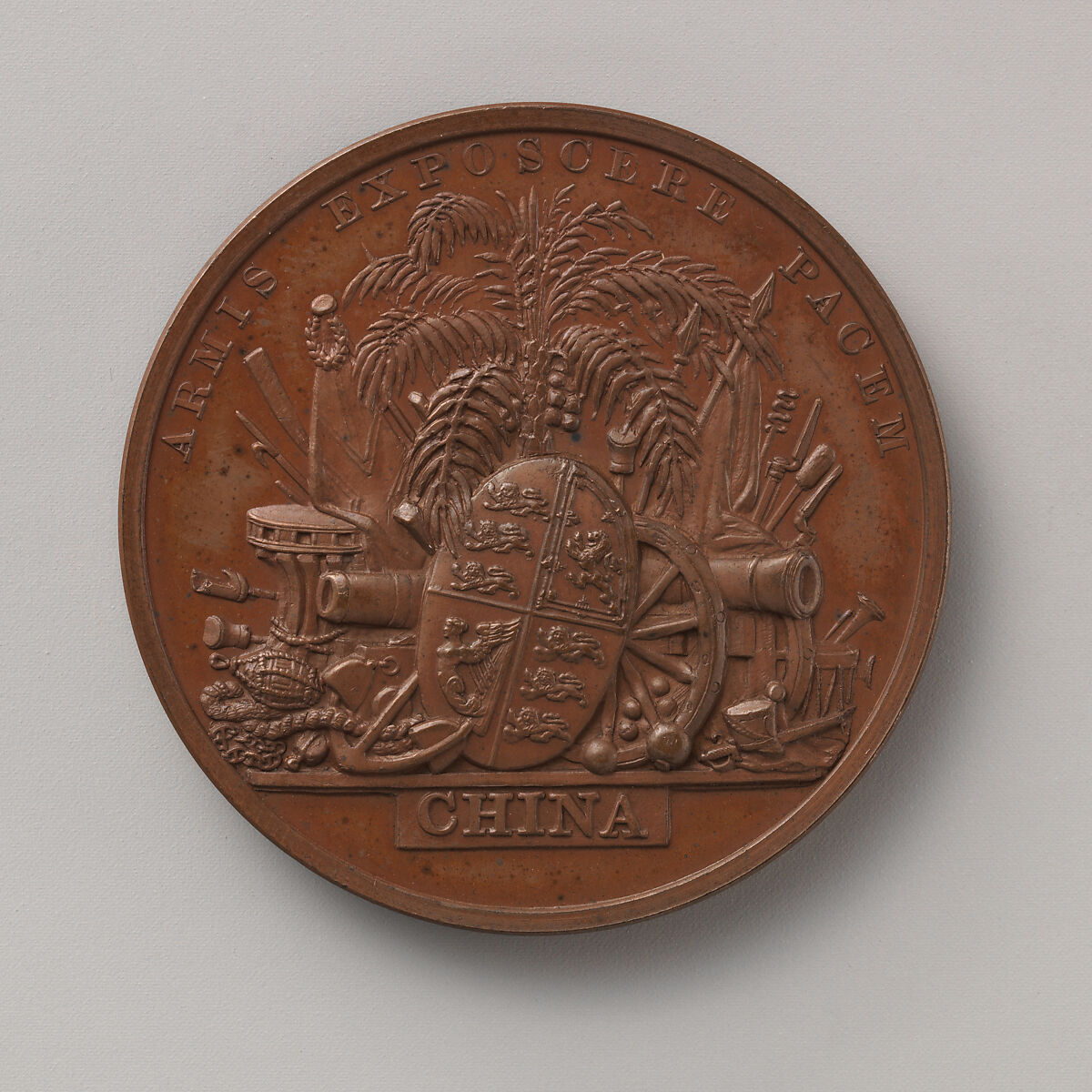 The China Medal of 1842, granted by the Government of India, Medalist: William Wyon (British, Birmingham 1795–1851 Brighton), Bronze, British