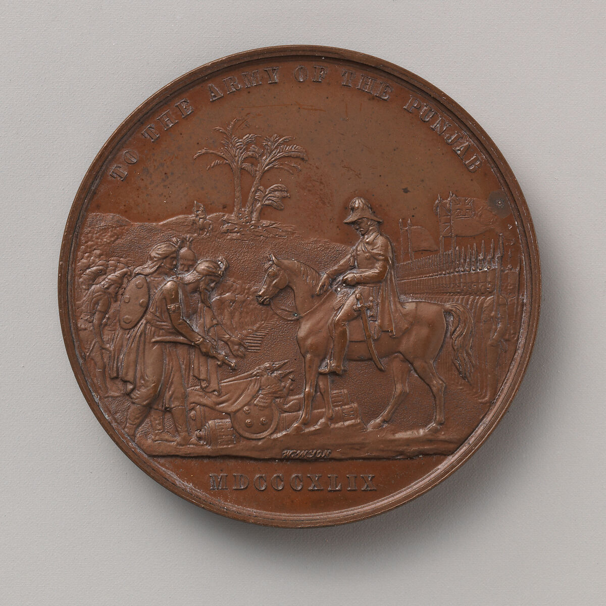 The Punjab Medal of 1848 and 1849, Medalist: William Wyon (British, Birmingham 1795–1851 Brighton), Bronze, British