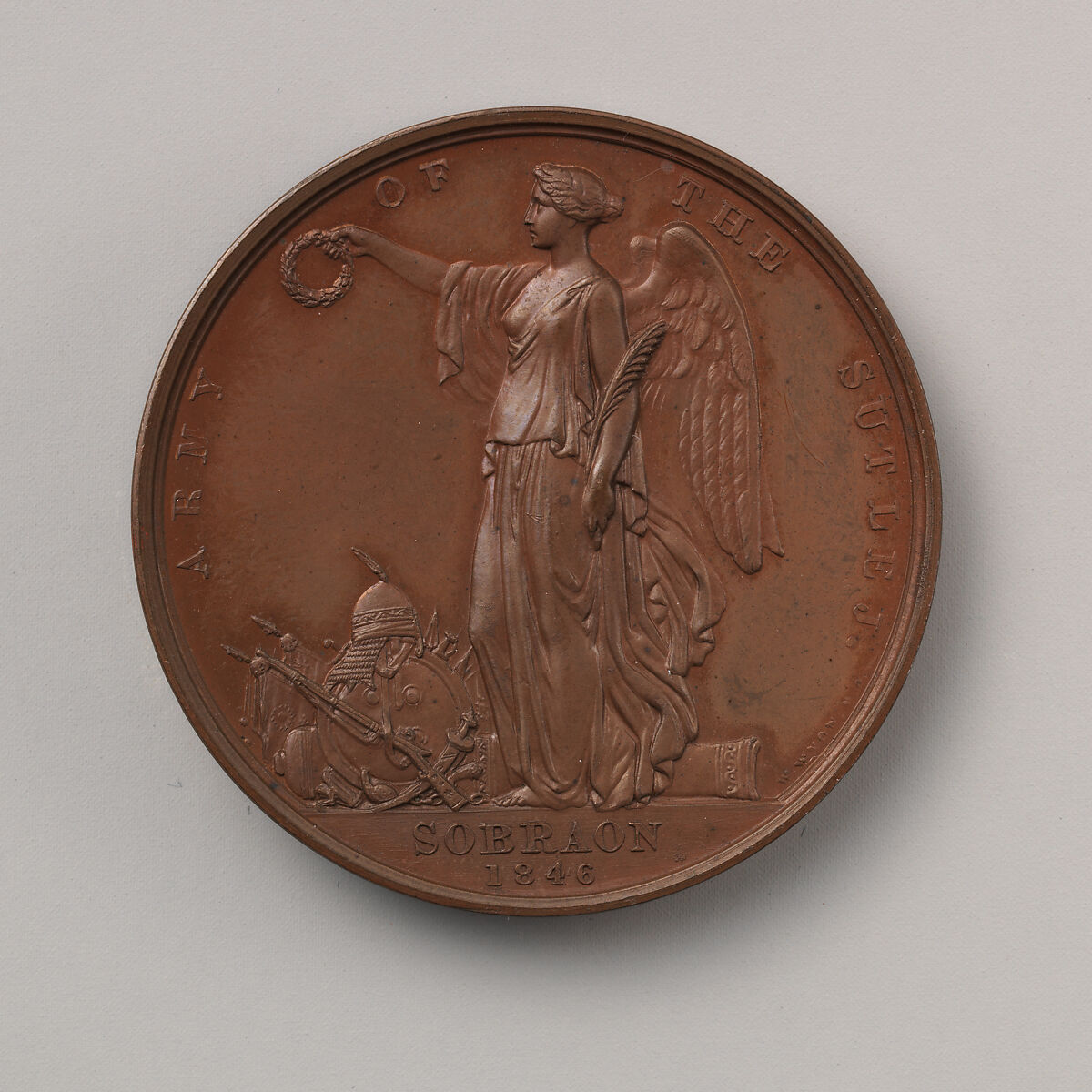 The Sutlej Medal (1845–46), Medalist: William Wyon (British, Birmingham 1795–1851 Brighton), Bronze, British