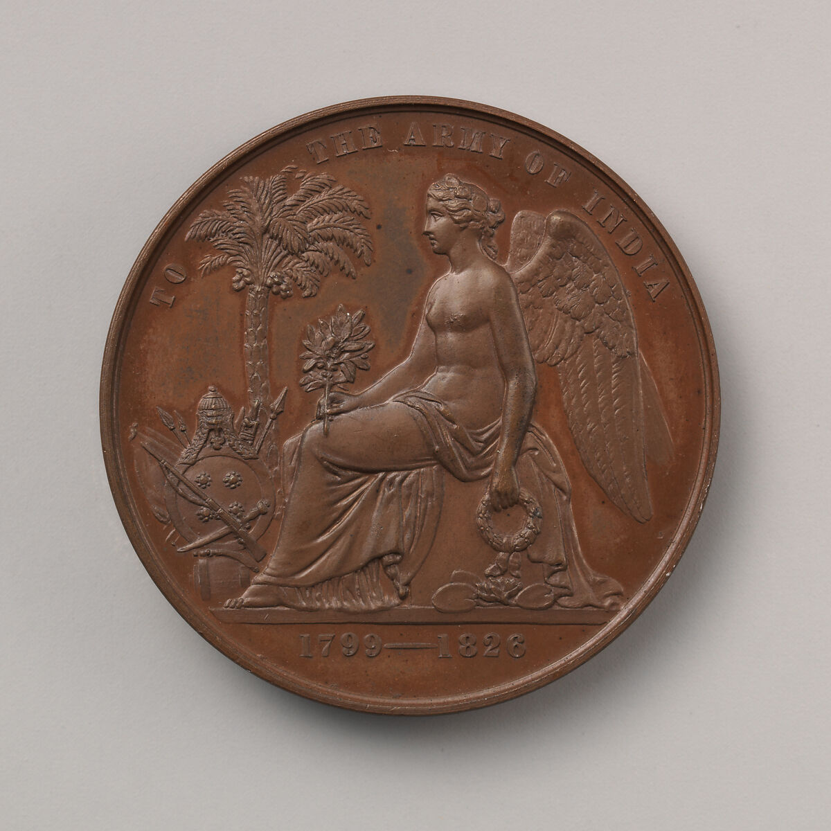 The Indian Wars Medal, William Wyon (British, Birmingham 1795–1851 Brighton), Bronze, British