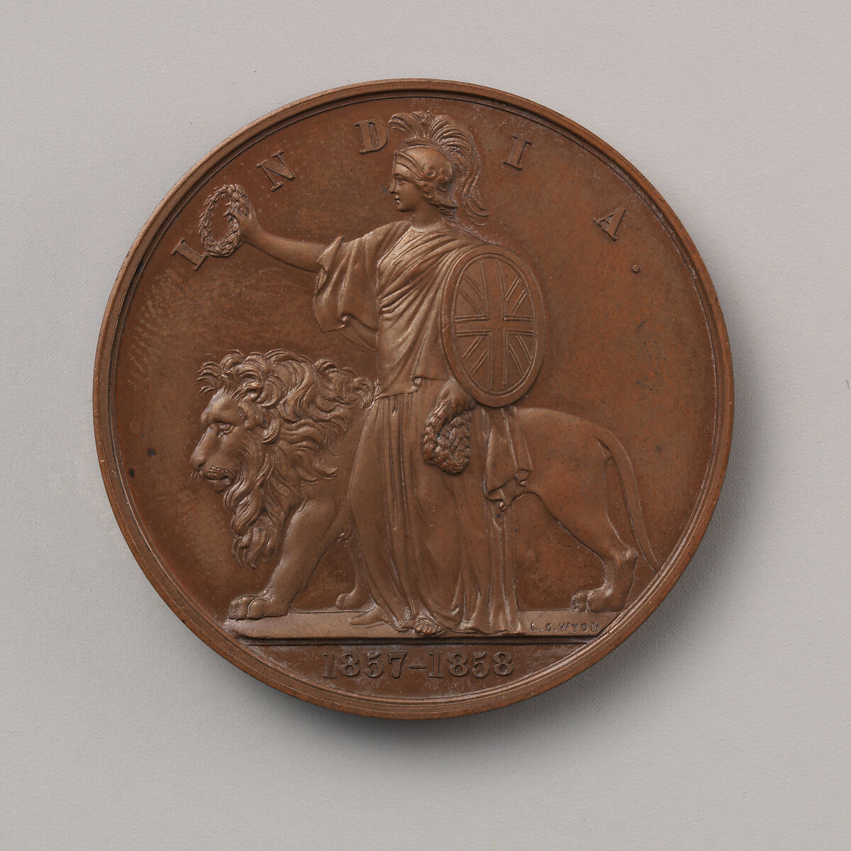 The Mutiny Medal, Medalist (obverse): William Wyon (British, Birmingham 1795–1851 Brighton), Bronze, British
