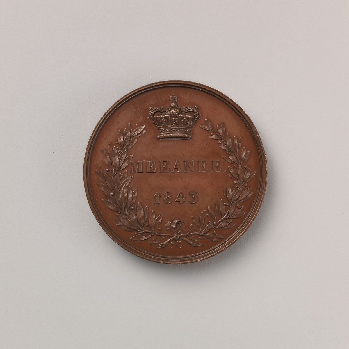 The Scinde Medal, Medalist: William Wyon (British, Birmingham 1795–1851 Brighton), Bronze, British