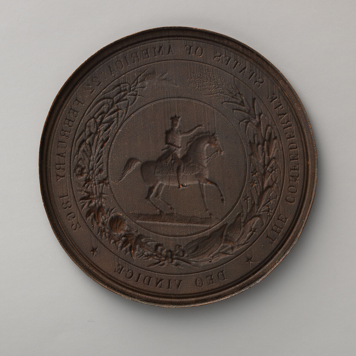 Impress of the seal of the Confederate States, 1862, Medalist: P. A. Foley (1818–1872), Bronze, Irish
