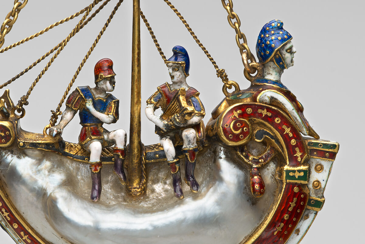 Pendant, Gold, enamel, pearls, possibly Austrian